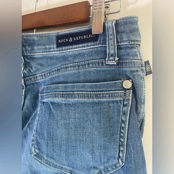 Rock & Republic INDEE boyfriend distressed jeans 6 Cropped GUC 0247 - Picture 8 of 14